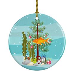 2.8 x 2.8 in. Unisex Goldfish Common Merry Christmas Ceramic Ornament