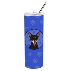 Picture of Carolines Treasures WDK1034TBL20 8.25 x 3 in. Unisex Chihuahua Tricolor No.1 Stainless Steel 20 oz Skinny Tumbler, Blue