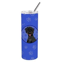 Picture of Carolines Treasures WDK1049TBL20 8.25 x 3 in. Unisex Doodle Black & Tan Stainless Steel 20 oz Skinny Tumbler&#44; Blue