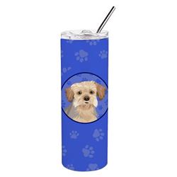 Picture of Carolines Treasures WDK1220TBL20 8.25 x 3 in. Unisex Yorkie Blue & Tan No.1 Stainless Steel 20 oz Skinny Tumbler, Blue