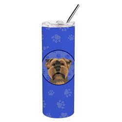 Picture of Carolines Treasures WDK1223TBL20 8.25 x 3 in. Unisex Yorkie Chocolate No.1 Stainless Steel 20 oz Skinny Tumbler, Blue