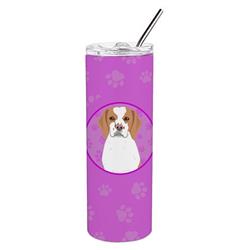 Picture of Carolines Treasures WDK1239TBL20 8.25 x 3 in. Unisex Beagle Red & White Red Ticked No.1 Stainless Steel 20 oz Skinny Tumbler, Pink