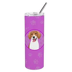 Picture of Carolines Treasures WDK1240TBL20 8.25 x 3 in. Unisex Beagle Red & White Red Ticked No.2 Stainless Steel 20 oz Skinny Tumbler, Pink
