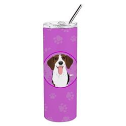 Picture of Carolines Treasures WDK1243TBL20 8.25 x 3 in. Unisex Beagle Tricolor Red Ticked No.3 Stainless Steel 20 oz Skinny Tumbler, Pink