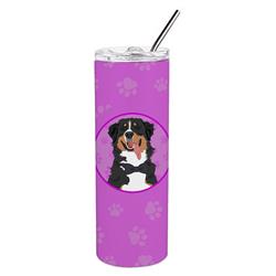 Picture of Carolines Treasures WDK1245TBL20 8.25 x 3 in. Unisex Bernese Mountain Dog No.1 Stainless Steel 20 oz Skinny Tumbler, Pink