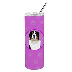 Picture of Carolines Treasures WDK1246TBL20 8.25 x 3 in. Unisex Bernese Mountain Dog No.2 Stainless Steel 20 oz Skinny Tumbler, Pink
