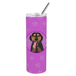 Picture of Carolines Treasures WDK1407TBL20 8.25 x 3 in. Unisex Rottweiler Black & Tan No.4 Stainless Steel 20 oz Skinny Tumbler, Pink