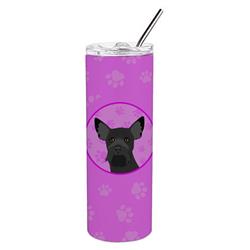 Picture of Carolines Treasures WDK1412TBL20 8.25 x 3 in. Unisex Schnauzer Black No.2 Stainless Steel 20 oz Skinny Tumbler, Pink