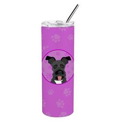 Picture of Carolines Treasures WDK1413TBL20 8.25 x 3 in. Unisex Schnauzer Black No.3 Stainless Steel 20 oz Skinny Tumbler, Pink
