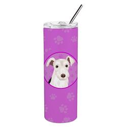 Picture of Carolines Treasures WDK1414TBL20 8.25 x 3 in. Unisex Schnauzer Parti Stainless Steel 20 oz Skinny Tumbler, Pink