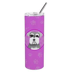 Picture of Carolines Treasures WDK1415TBL20 8.25 x 3 in. Unisex Schnauzer Salt & Pepper No.1 Stainless Steel 20 oz Skinny Tumbler, Pink