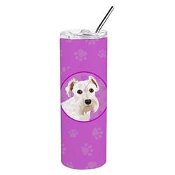 Picture of Carolines Treasures WDK1418TBL20 8.25 x 3 in. Unisex Schnauzer White No.1 Stainless Steel 20 oz Skinny Tumbler, Pink
