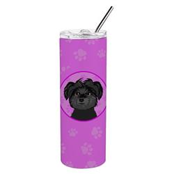 Picture of Carolines Treasures WDK1429TBL20 8.25 x 3 in. Unisex Shih-Tzu Black Stainless Steel 20 oz Skinny Tumbler, Pink