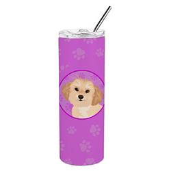 Picture of Carolines Treasures WDK1430TBL20 8.25 x 3 in. Unisex Shih-Tzu Gold No.1 Stainless Steel 20 oz Skinny Tumbler, Pink