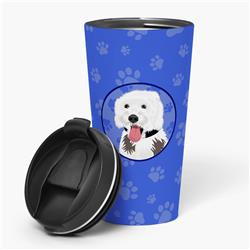 Picture of Carolines Treasures WDK1075TBL215 7.25 x 3.5 in. Unisex Doodle Silver & White No.2 Stainless Steel 16 oz Tumbler&#44; Blue