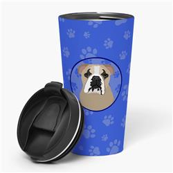 Picture of Carolines Treasures WDK1082TBL215 7.25 x 3.5 in. Unisex English Bulldog Lilac Tricolor Stainless Steel 16 oz Tumbler, Blue