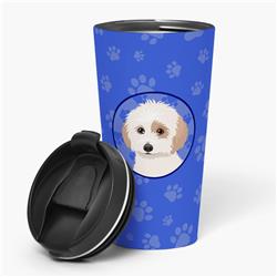 Picture of Carolines Treasures WDK1216TBL215 7.25 x 3.5 in. Unisex Shih-Tzu White & Red Stainless Steel 16 oz Tumbler, Blue