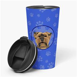 Picture of Carolines Treasures WDK1223TBL215 7.25 x 3.5 in. Unisex Yorkie Chocolate No.1 Stainless Steel 16 oz Tumbler, Blue