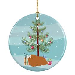 2.8 x 2.8 in. Unisex Peruvian Guinea Pig Merry Christmas Ceramic Ornament