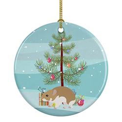 2.8 x 2.8 in. Unisex Turkish Hamster Merry Christmas Ceramic Ornament
