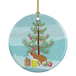 2.8 x 2.8 in. Unisex White Legged Hamster Merry Christmas Ceramic Ornament