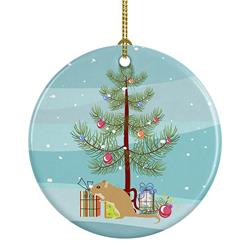2.8 x 2.8 in. Unisex Gerbil Mouse Merry Christmas Ceramic Ornament