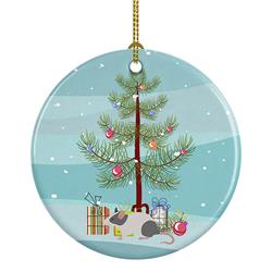 2.8 x 2.8 in. Unisex Japanese Mouse Merry Christmas Ceramic Ornament
