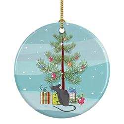 2.8 x 2.8 in. Unisex Satin Mouse Merry Christmas Ceramic Ornament