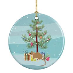 2.8 x 2.8 in. Unisex Spiny Mouse Merry Christmas Ceramic Ornament