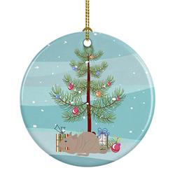 2.8 x 2.8 in. Unisex Fuzz Rat Merry Christmas Ceramic Ornament