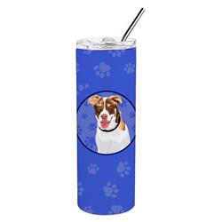 Picture of Carolines Treasures WDK1007TBL20 8.25 x 3 in. Unisex Australian Shepherd Red & White No.2 Stainless Steel 20 oz Skinny Tumbler&#44; Blue