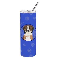 Picture of Carolines Treasures WDK1010TBL20 8.25 x 3 in. Unisex Australian Shepherd Red Tricolor No.1 Stainless Steel 20 oz Skinny Tumbler, Blue