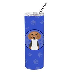 Picture of Carolines Treasures WDK1015TBL20 8.25 x 3 in. Unisex Beagle Tricolor No.1 Stainless Steel 20 oz Skinny Tumbler, Blue