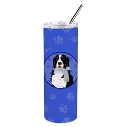 Picture of Carolines Treasures WDK1021TBL20 8.25 x 3 in. Unisex Bernese Mountain Dog No.3 Stainless Steel 20 oz Skinny Tumbler, Blue