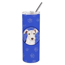 Picture of Carolines Treasures WDK1188TBL20 8.25 x 3 in. Unisex Schnauzer Parti Stainless Steel 20 oz Skinny Tumbler, Blue