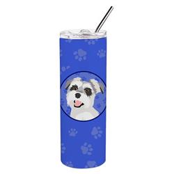 Picture of Carolines Treasures WDK1190TBL20 8.25 x 3 in. Unisex Schnauzer Salt & Pepper No.2 Stainless Steel 20 oz Skinny Tumbler, Blue