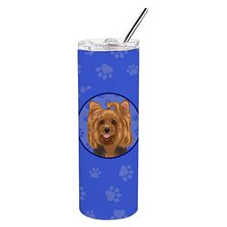 Picture of Carolines Treasures WDK1217TBL20 8.25 x 3 in. Unisex Yorkie Black & Gold No.1 Stainless Steel 20 oz Skinny Tumbler, Blue