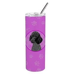 Picture of Carolines Treasures WDK1383TBL20 8.25 x 3 in. Unisex Poodle Standard Black Stainless Steel 20 oz Skinny Tumbler, Pink