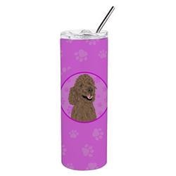 Picture of Carolines Treasures WDK1384TBL20 8.25 x 3 in. Unisex Poodle Standard Brown Stainless Steel 20 oz Skinny Tumbler, Pink