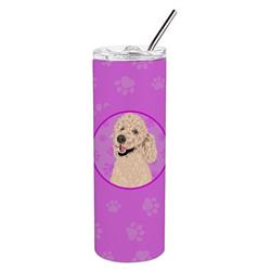 8.25 x 3 in. Unisex Poodle Standard Cafe Au Lait Stainless Steel 20 oz Skinny Tumbler, Pink -  CoolCookware, CO2904620