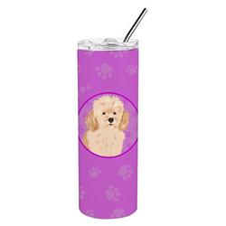 Picture of Carolines Treasures WDK1390TBL20 8.25 x 3 in. Unisex Poodle Toy Apricot Stainless Steel 20 oz Skinny Tumbler, Pink