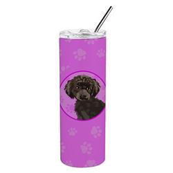 Picture of Carolines Treasures WDK1391TBL20 8.25 x 3 in. Unisex Poodle Toy Brown Stainless Steel 20 oz Skinny Tumbler, Pink