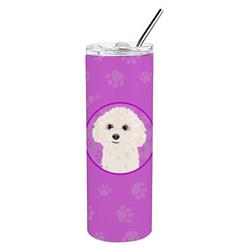 Picture of Carolines Treasures WDK1395TBL20 8.25 x 3 in. Unisex PoodleToy White Stainless Steel 20 oz Skinny Tumbler, Pink