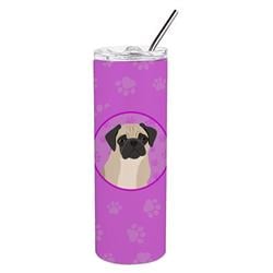Picture of Carolines Treasures WDK1400TBL20 8.25 x 3 in. Unisex Pug Fawn No.3 Stainless Steel 20 oz Skinny Tumbler, Pink