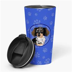 Picture of Carolines Treasures WDK1037TBL215 7.25 x 3.5 in. Unisex Chihuahua Dapple No.1 Stainless Steel 16 oz Tumbler, Blue