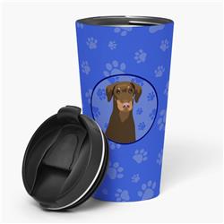 Picture of Carolines Treasures WDK1045TBL215 7.25 x 3.5 in. Unisex Doberman Pinscher Red & Rust Natural Ears No.2 Stainless Steel 16 oz Tumbler&#44; Blue