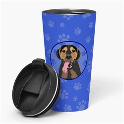 Picture of Carolines Treasures WDK1181TBL215 7.25 x 3.5 in. Unisex Rottweiler Black & Tan No.4 Stainless Steel 16 oz Tumbler, Blue