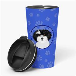 Picture of Carolines Treasures WDK1199TBL215 7.25 x 3.5 in. Unisex Shih-Tzu Black & White No.1 Stainless Steel 16 oz Tumbler, Blue