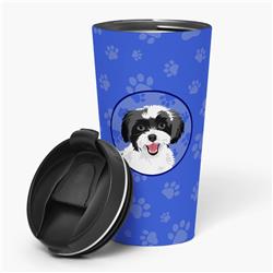Picture of Carolines Treasures WDK1201TBL215 7.25 x 3.5 in. Unisex Shih-Tzu Black & White No.3 Stainless Steel 16 oz Tumbler, Blue