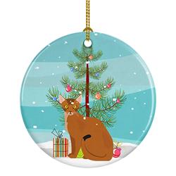 2.8 x 2.8 in. Unisex Abyssinian Cat Merry Christmas Ceramic Ornament